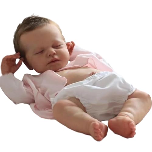 xbiez 49 cm Baby Girls Rebirth Mit Handgefertigter Implantierter Haarpuppe Mit Beweglichen Arm Und Bein Geschlossene Augen Für Kleinkindgeschenk von xbiez