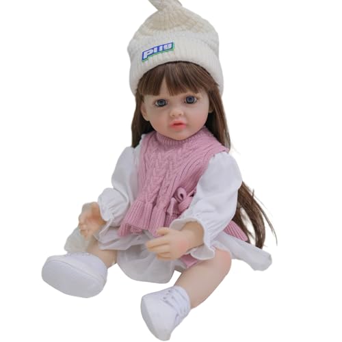 xbiez 55 cm Langes Haar Neugeborenes Babypuppenhand Waschbarer Wiedergeburt Mädchen Babypuppe Mit Bewegenden Gliedmaßen Kinder Intime Begleitpuppe von xbiez