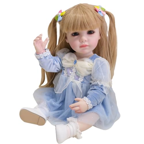 xbiez 55 cm Wiedergeburt Babypuppe Intimer Begleiter Kleinkind Populäres Handwaschable Realistische Mit Bewegter Arm & von xbiez