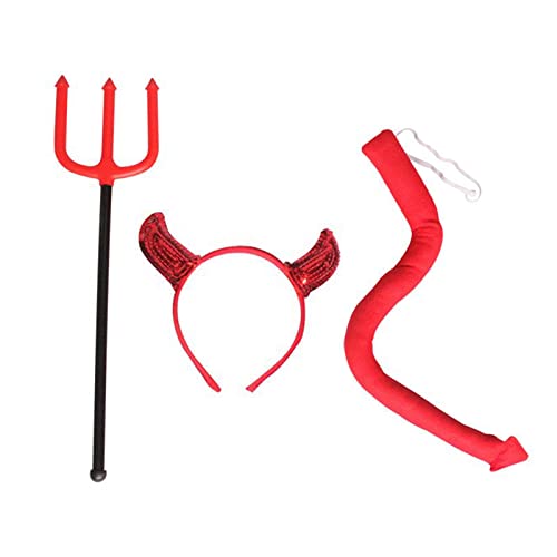 xbiez Cosplay Teufelshörner Stirnband & Schwanz & Choker & Zepter Kostüm für Party Halloween Verkleidung Cosplay Erwachsene Kind xbiez Cosplay Teufelshörner Stirnband & Schwanz & Choker & Zepter Kostüm für Party Halloween Verkleidung Cosplay Erwachsene Kind von xbiez