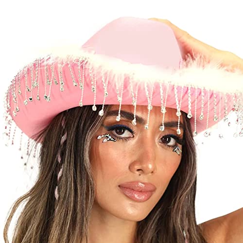 xbiez Cowboymütze, Western-Cowgirl-Hut für Damen und Mädchen, Foto-Requisiten, Quasten, Brauthüte für Party xbiez Cowboymütze, Western-Cowgirl-Hut für Damen und Mädchen, Foto-Requisiten, Quasten, Brauthüte für Party von xbiez