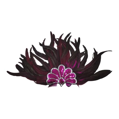 xbiez Damen Pailletten-Stirnband mit Federn, übertriebener Kopfschmuck mit elastischem Band für Karneval, Party, Aufführungen und besondere Anlässe, Halloween-Kopfschmuck xbiez Damen Pailletten-Stirnband mit Federn, übertriebener Kopfschmuck mit elastischem Band für Karneval, Party, Aufführungen und besondere Anlässe, Halloween-Kopfschmuck von xbiez