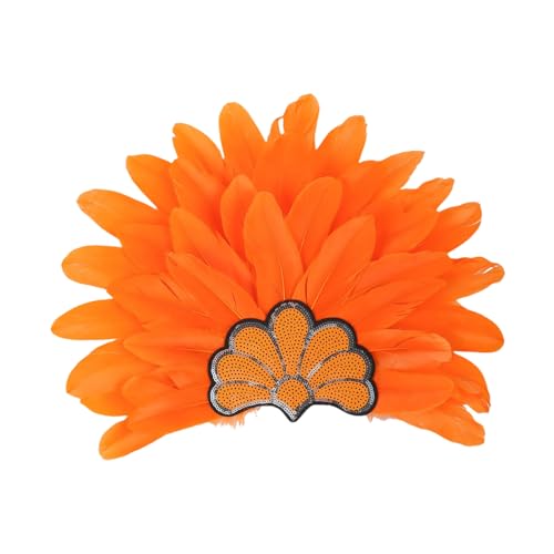 xbiez Damen Pailletten-Stirnband mit Federn, übertriebener Kopfschmuck mit elastischem Band für Karneval, Party, Aufführungen und besondere Anlässe, Halloween-Kopfschmuck xbiez Damen Pailletten-Stirnband mit Federn, übertriebener Kopfschmuck mit elastischem Band für Karneval, Party, Aufführungen und besondere Anlässe, Halloween-Kopfschmuck von xbiez