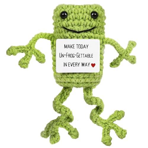xbiez Entzückende Häkel-Frosch-Figur mit ermutigenden Worten für einzigartige Heimdekorationen, Neuheit Geburtstag xbiez Entzückende Häkel-Frosch-Figur mit ermutigenden Worten für einzigartige Heimdekorationen, Neuheit Geburtstag von xbiez