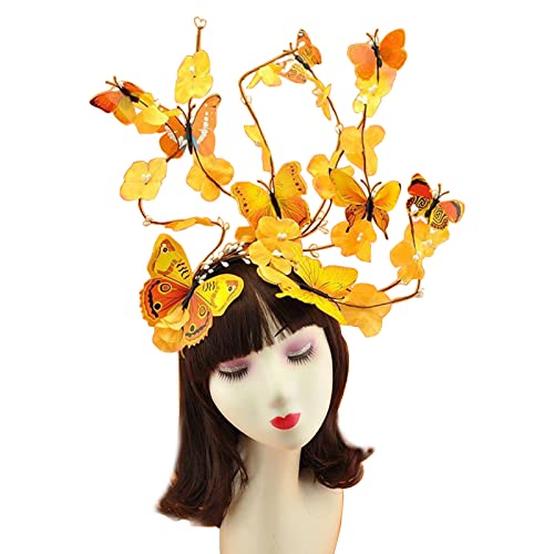 xbiez Fascinator mit Schmetterlingen für Halloween, Weihnachten, Kopfbedeckung, Stereoskopisch, Party, Kostüm, Haarschmuck xbiez Fascinator mit Schmetterlingen für Halloween, Weihnachten, Kopfbedeckung, Stereoskopisch, Party, Kostüm, Haarschmuck von xbiez