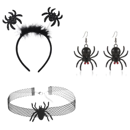 xbiez Festliche Halloween-Kopfbedeckung und Choker-Ohrringe, festliches Accessoire, bequemer Stoff für Frauen für Kostümpartys xbiez Festliche Halloween-Kopfbedeckung und Choker-Ohrringe, festliches Accessoire, bequemer Stoff für Frauen für Kostümpartys von xbiez