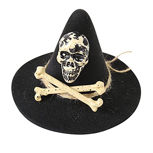 xbiez Halloween-Hexenhut-Haarspange, Hexenhut, Kopfschmuck, Totenkopf-Haarspange für Damen, Halloween-Tiaras, Gothic-Fascinator-Hut xbiez Halloween-Hexenhut-Haarspange, Hexenhut, Kopfschmuck, Totenkopf-Haarspange für Damen, Halloween-Tiaras, Gothic-Fascinator-Hut von xbiez