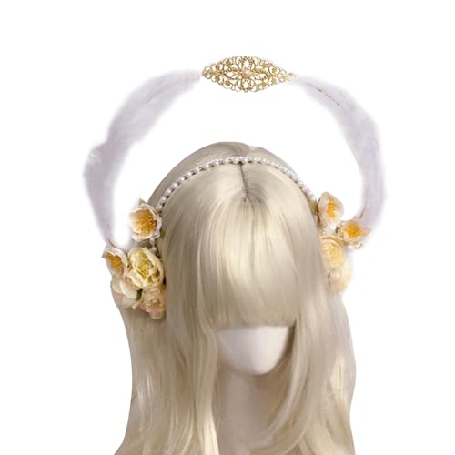 xbiez Halloween Party Requisiten Cosplay Doppel Prinzessin Stirnband Künstliche Perle für Kopf Hoop Mädchen Frauen Haarband xbiez Halloween Party Requisiten Cosplay Doppel Prinzessin Stirnband Künstliche Perle für Kopf Hoop Mädchen Frauen Haarband von xbiez