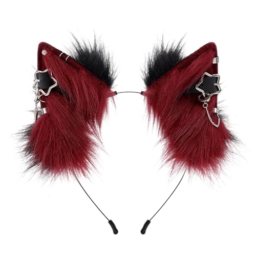 xbiez Künstliches Ohr-Haarband, Stirnbänder mit Ohrringen, Tierohr-Kostüm, für Halloween und Cosplay xbiez Künstliches Ohr-Haarband, Stirnbänder mit Ohrringen, Tierohr-Kostüm, für Halloween und Cosplay von xbiez