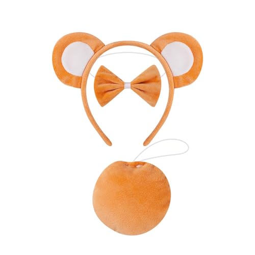 xbiez Modischer Haarreif mit Bärenohren, für Partys und Cosplay, Halloween-Kostüm, Requisiten, leichtes Accessoire für Erwachsene und Kinder von xbiez