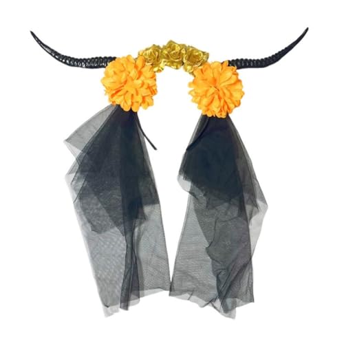 xbiez Punk Antilope Horn Haarband für Halloween Party Versammlung Blume Hairhoop Erwachsene Frauen Rollenspiel Kostüm Zubehör von xbiez