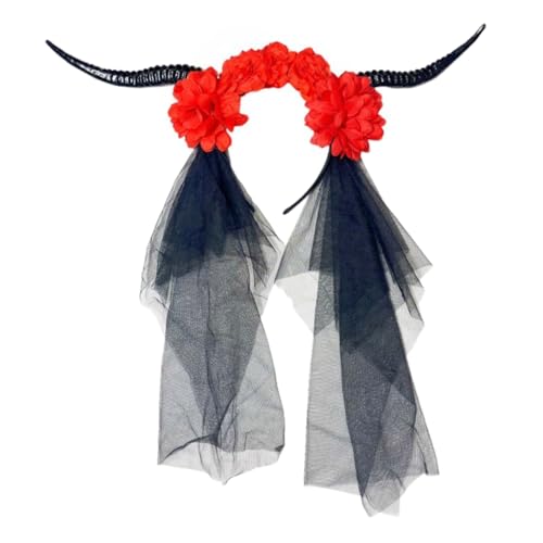 xbiez Punk Antilope Horn Haarband für Halloween Party Versammlung Blume Hairhoop Erwachsene Frauen Rollenspiel Kostüm Zubehör von xbiez
