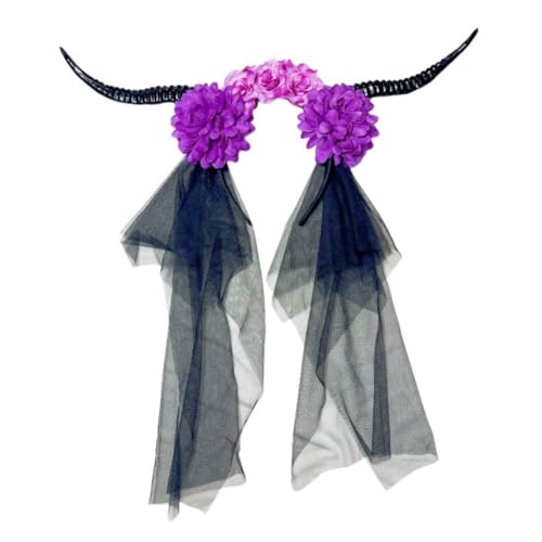 xbiez Punk Antilope Horn Haarband für Halloween Party Versammlung Blume Hairhoop Erwachsene Frauen Rollenspiel Kostüm Zubehör von xbiez
