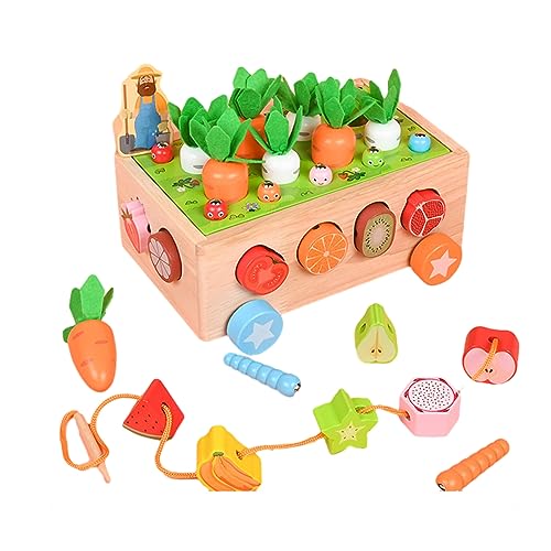 xbiez Realistisches Karottenfarm Spielzeug Aus Holz Kognitives Puzzle Spielzeug Montessori Kleinkind Feinmotorik Training Lernaktivitätsspielzeug Bildungsspielzeug Für Kinder von xbiez