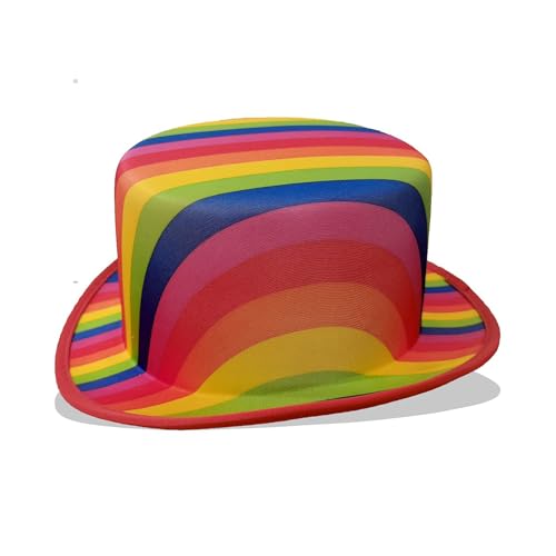 xbiez Regenbogenfarbener großer Hut für Bühnenauftritte, Maskerade, Kopfbedeckung, Gentleman-Hut für Karneval, Party, Thema, Event xbiez Regenbogenfarbener großer Hut für Bühnenauftritte, Maskerade, Kopfbedeckung, Gentleman-Hut für Karneval, Party, Thema, Event von xbiez
