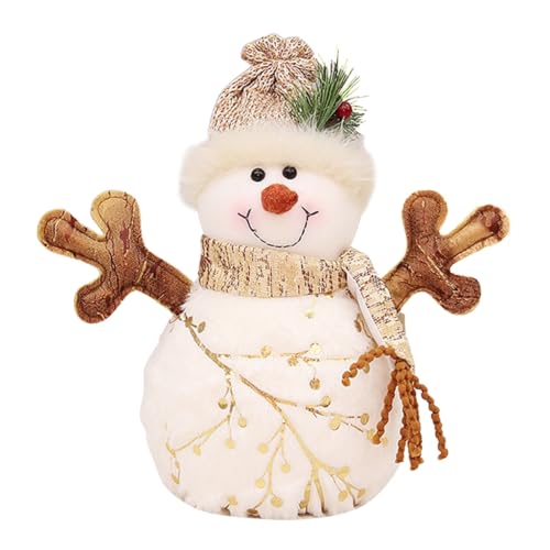 xbiez Schneemann mit Schal Schneemann Puppen Plüsch Winter Dekor Weihnachten Regal Sitter Plüschpuppe Handgemacht (mit Schal) von xbiez