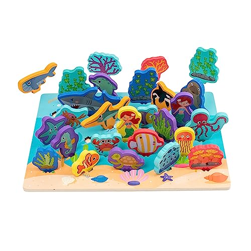 xbiez Schöne Cartoon Ozean Tiere Spielzeug 3D Puzzle Spielzeug Umweltfreundliche Block Puzzle Für Kleinkind Kinder Jungen Mädchen Kleinkind Puzzle von xbiez