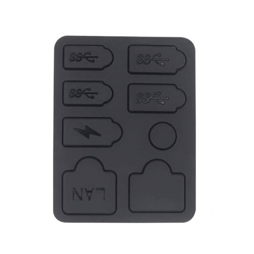 xbiez Silikon-Staubschutzstecker für PS 5, schmal, Anti-Staubschutz, Gaming-Zubehör, staubdicht, Schwarz, 8 Stück xbiez Silikon-Staubschutzstecker für PS 5, schmal, Anti-Staubschutz, Gaming-Zubehör, staubdicht, Schwarz, 8 Stück von xbiez