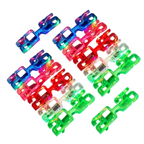 xbiez Silvesterparty 2025 Brillen Requisiten Brillen Neujahr Feier Brille für Erwachsene Kinder LED leuchtende Brillen 12 Stück von xbiez