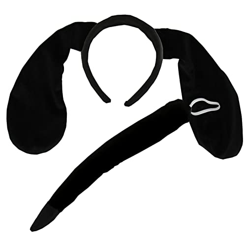 xbiez Tierohren-Stirnband, Halloween-Dekorationen, Plüsch-Hundekostüm für Kinder, Erwachsene, Cosplay, Party, Gastgeschenk, Tierohren, Stirnband und Schwanz, Erwachsenenkostüm, Kinder zum Waschen des von xbiez