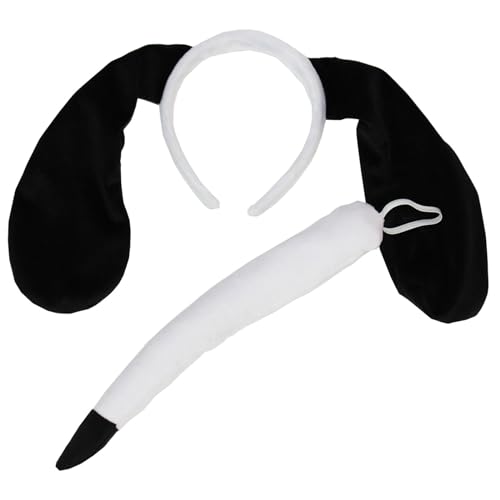 xbiez Tierohren-Stirnband, Halloween-Dekorationen, Plüsch-Hundekostüm für Kinder, Erwachsene, Cosplay, Party, Gastgeschenk, Tierohren, Stirnband und Schwanz, Erwachsenenkostüm, Kinder zum Waschen des von xbiez