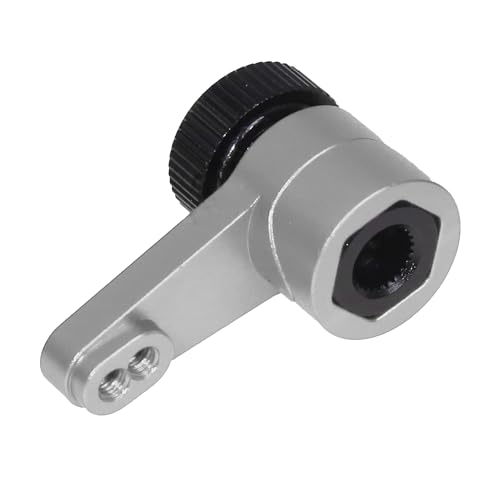 xbiez Verstellbarer Servo-Arm, strapazierfähig, für ferngesteuerte Crawler, schwarz, Upgrade-Teile für 1/10 Fernbedienungs-Raupen, Aluminium-Servoarm von xbiez