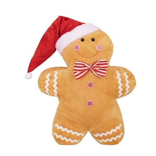 xbiez Weihnachtliches Lebkuchenmann-Plüschkissen, weicher Stoff, gefülltes Kissen, Plüschpuppen für Erwachsene, Kinder, Festival, Heim-Requisiten xbiez Weihnachtliches Lebkuchenmann-Plüschkissen, weicher Stoff, gefülltes Kissen, Plüschpuppen für Erwachsene, Kinder, Festival, Heim-Requisiten von xbiez