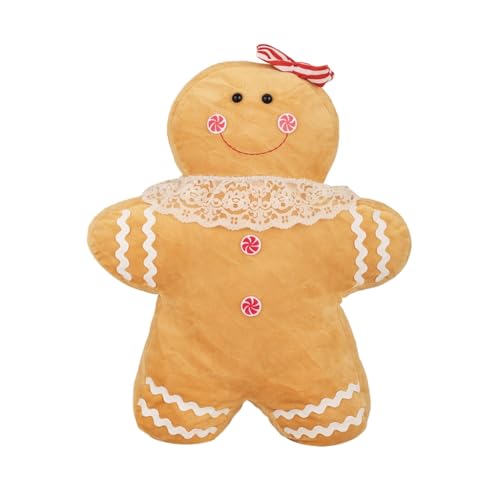 xbiez Weihnachtliches Lebkuchenmann-Plüschkissen, weicher Stoff, gefülltes Kissen, Plüschpuppen für Erwachsene, Kinder, Festival, Heim-Requisiten xbiez Weihnachtliches Lebkuchenmann-Plüschkissen, weicher Stoff, gefülltes Kissen, Plüschpuppen für Erwachsene, Kinder, Festival, Heim-Requisiten von xbiez