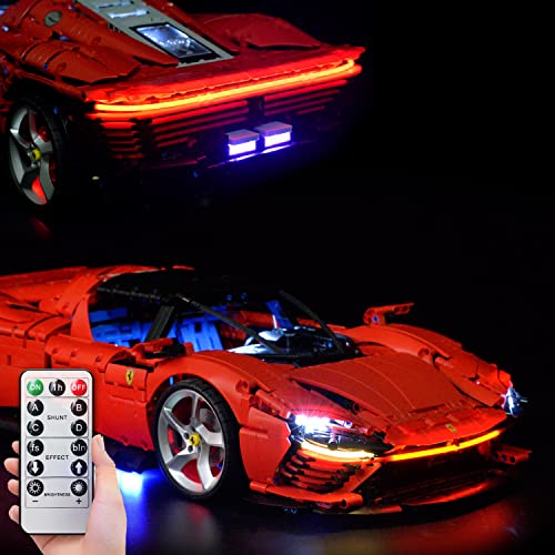 XGREPACK Fernbedienung LED licht Beleuchtung Upgrade Modifikation passend für Lego 42143 Ferrari Daytona SP3 (licht) von XGREPACK