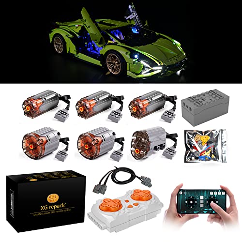 XGREPACK Power Motor Fernbedienung Kit für Lego Technic Lamborghini Sián FKP 37 42115 (Lego Set Nicht enthalten) (Motor) von XGREPACK