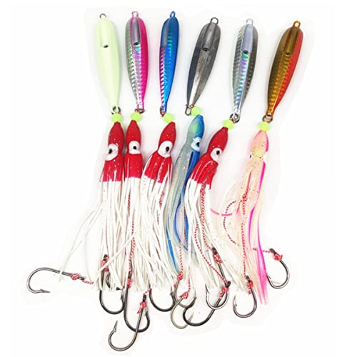 xiangshang shangmao 6 Stück 100g Inchiku Angelköder mit Jig und Oktopus, Snapper King von xiangshang shangmao