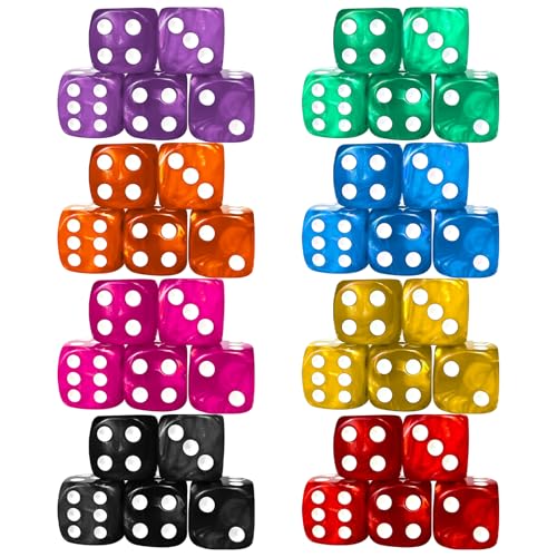xianshi würfel,40 Stück würfel Set,Cube dice Spiel bunt,mit schaumstoffwürfel Farben Mehrfarbig,Hexaeder Spielwürfel Würfelspiel,Casino-Würfel Kniffel Yathzee Farkle14 mm von xianshi