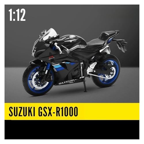 xiaobin Druckguss-Modellauto 1/12 Suzuki GSX-R1000RR L7 Spielzeugmotorrad RMZ City Diecast Metallmodell 1:12 Racing Sport Miniatursammlung Geschenk für Jungen(Black) von xiaobin