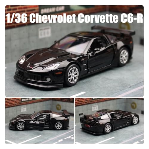 xiaobin Druckguss-Modellauto 1/36 Chevrolet Corvette C6-R Spielzeugauto Modell für Kinder RMZ City Diecast Racing Miniatur Pull Back Collection Geschenk für Kinder Jungen(Black) von xiaobin