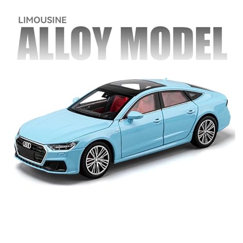 xiaobin Druckguss-Modellauto 1:24 A7 Coupé Sportwagenmodell aus Legierung, Druckguss-Metallfahrzeuge, Automodell, Sound- und Lichtsimulation, Sammlung, Kinderspielzeug, Geschenke(Sky Blue) von xiaobin