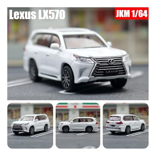 xiaobin Druckguss-Modellauto 1:64 Lexus LX600 Miniaturmodell JKM 1/64 Premium SUV Spielzeugauto Fahrzeug Freiräder Druckguss Zinklegierung Metall Sammlung Geschenk(Lexus LX570 White) von xiaobin