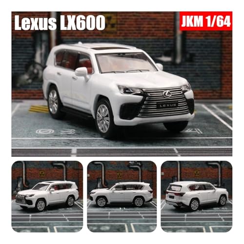 xiaobin Druckguss-Modellauto 1:64 Lexus LX600 Miniaturmodell JKM 1/64 Premium SUV Spielzeugauto Fahrzeug Freiräder Druckguss Zinklegierung Metall Sammlung Geschenk(Lexus LX600 White) von xiaobin