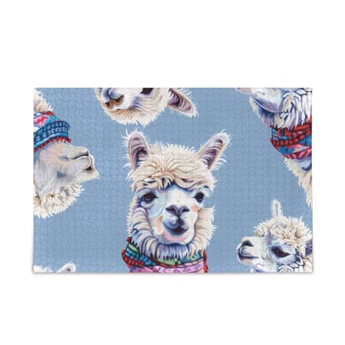 xigua Alpaka Muster Blau Puzzle 1000 Teile - Holzpuzzle für Familienspiele - Geeignet für Jugendliche und Erwachsene xigua Alpaka Muster Blau Puzzle 1000 Teile - Holzpuzzle für Familienspiele - Geeignet für Jugendliche und Erwachsene von xigua