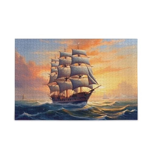 xigua Altes Segelschiff Puzzle 1000 Teile - Holzpuzzle für Familienspiele - Geeignet für Jugendliche und Erwachsene xigua Altes Segelschiff Puzzle 1000 Teile - Holzpuzzle für Familienspiele - Geeignet für Jugendliche und Erwachsene von xigua