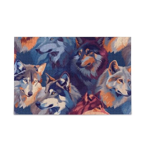 xigua Bunte Wölfe Puzzle 1000 Teile - Holzpuzzle für Familienspiele - Geeignet für Jugendliche und Erwachsene xigua Bunte Wölfe Puzzle 1000 Teile - Holzpuzzle für Familienspiele - Geeignet für Jugendliche und Erwachsene von xigua