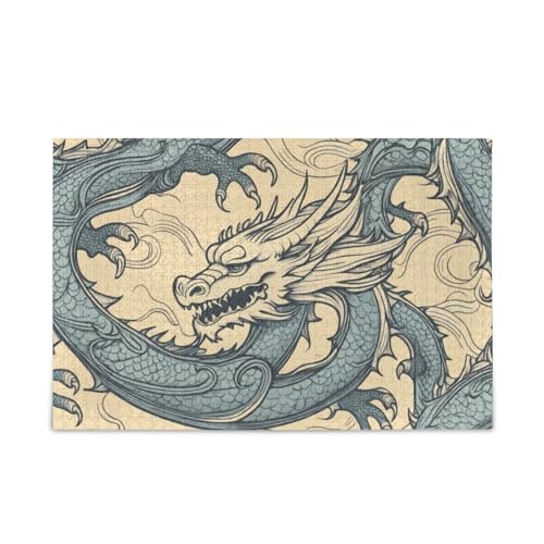 xigua Drachenmuster Puzzle 500 Teile - Holzpuzzle für Familienspiele - Geeignet für Jugendliche und Erwachsene xigua Drachenmuster Puzzle 500 Teile - Holzpuzzle für Familienspiele - Geeignet für Jugendliche und Erwachsene von xigua