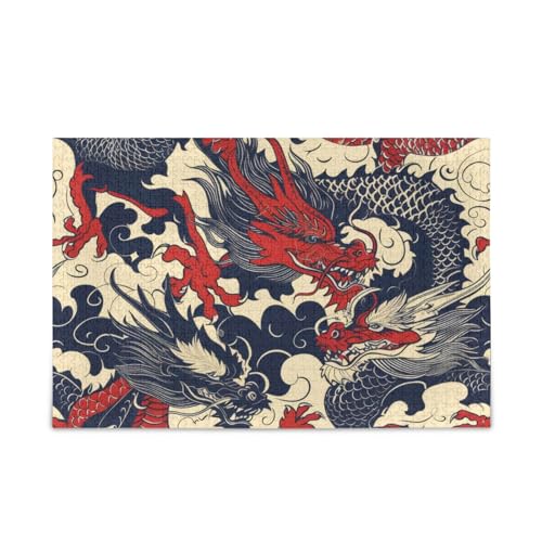 xigua Drachenmuster Puzzle 500 Teile - Holzpuzzle für Familienspiele - Geeignet für Jugendliche und Erwachsene xigua Drachenmuster Puzzle 500 Teile - Holzpuzzle für Familienspiele - Geeignet für Jugendliche und Erwachsene von xigua