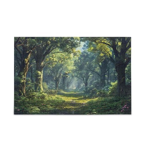 xigua Grüner Wald Muster Puzzle 500 Teile - Holzpuzzle für Familienspiele - Geeignet für Jugendliche und Erwachsene xigua Grüner Wald Muster Puzzle 500 Teile - Holzpuzzle für Familienspiele - Geeignet für Jugendliche und Erwachsene von xigua
