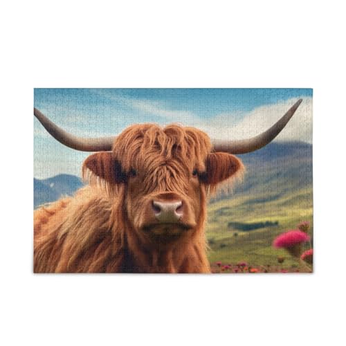 xigua Highland Cow Puzzle 1000 Teile - Holzpuzzle für Familienspiele - Geeignet für Jugendliche und Erwachsene xigua Highland Cow Puzzle 1000 Teile - Holzpuzzle für Familienspiele - Geeignet für Jugendliche und Erwachsene von xigua
