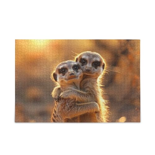 xigua Hugging Erdmännchen Muster Puzzle 500 Teile - Holzpuzzle für Familienspiele - Geeignet für Jugendliche und Erwachsene xigua Hugging Erdmännchen Muster Puzzle 500 Teile - Holzpuzzle für Familienspiele - Geeignet für Jugendliche und Erwachsene von xigua
