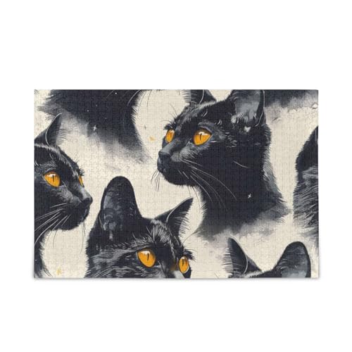xigua Niedliche schwarze Katzen Puzzle 1000 Teile - Holzpuzzle für Familienspiele - Geeignet für Jugendliche und Erwachsene xigua Niedliche schwarze Katzen Puzzle 1000 Teile - Holzpuzzle für Familienspiele - Geeignet für Jugendliche und Erwachsene von xigua