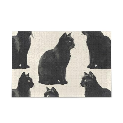xigua Niedliche schwarze Katzen Puzzle 1000 Teile - Holzpuzzle für Familienspiele - Geeignet für Jugendliche und Erwachsene xigua Niedliche schwarze Katzen Puzzle 1000 Teile - Holzpuzzle für Familienspiele - Geeignet für Jugendliche und Erwachsene von xigua