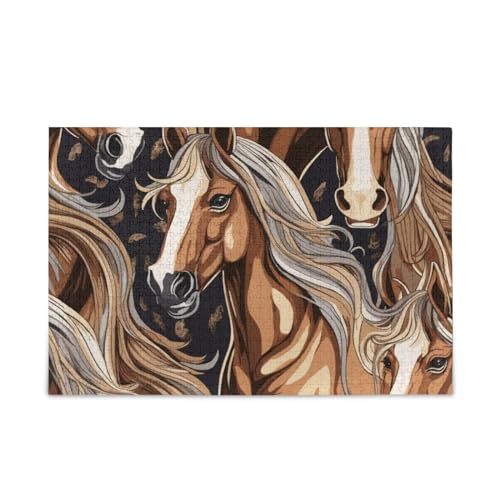 xigua Pferde Muster Puzzle 1000 Teile - Holzpuzzle für Familienspiele - Geeignet für Jugendliche und Erwachsene xigua Pferde Muster Puzzle 1000 Teile - Holzpuzzle für Familienspiele - Geeignet für Jugendliche und Erwachsene von xigua