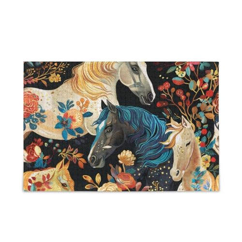xigua Pferde mit Blumenpuzzle 500 Teile - Holzpuzzle für Familienspiele - Geeignet für Jugendliche und Erwachsene xigua Pferde mit Blumenpuzzle 500 Teile - Holzpuzzle für Familienspiele - Geeignet für Jugendliche und Erwachsene von xigua