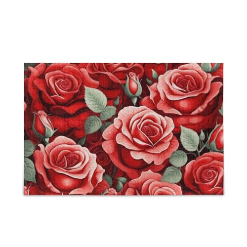 xigua Rote Rose Muster Puzzle 1000 Teile - Holzpuzzle für Familienspiele - Geeignet für Jugendliche und Erwachsene xigua Rote Rose Muster Puzzle 1000 Teile - Holzpuzzle für Familienspiele - Geeignet für Jugendliche und Erwachsene von xigua